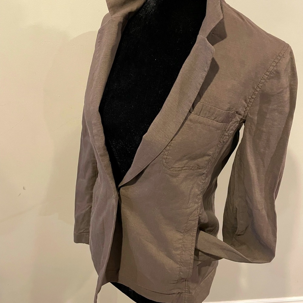 Theory Linen Lightweight Blazer Jacket With Button Closure Size 2